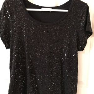Black sequin T by Calvin Klein